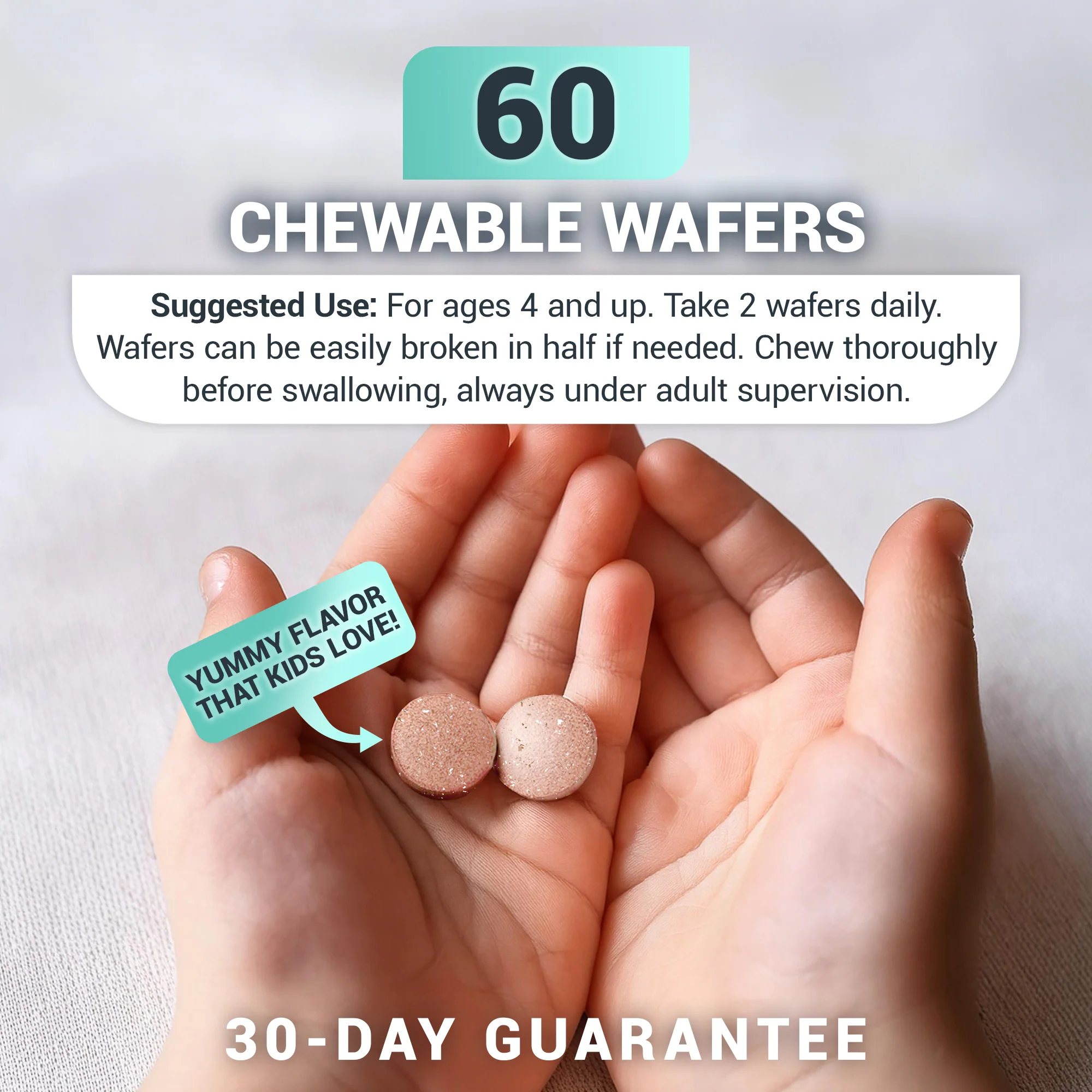 Kids Multivitamin No Sugar Added – Mixed Berry Chewable Vitamin – 60 Wafers - Image 9