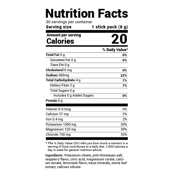 Sports Hydration Electrolytes with Pink Himalayan Sea Salt – Raspberry Lemon – 30 Servings - Image 3