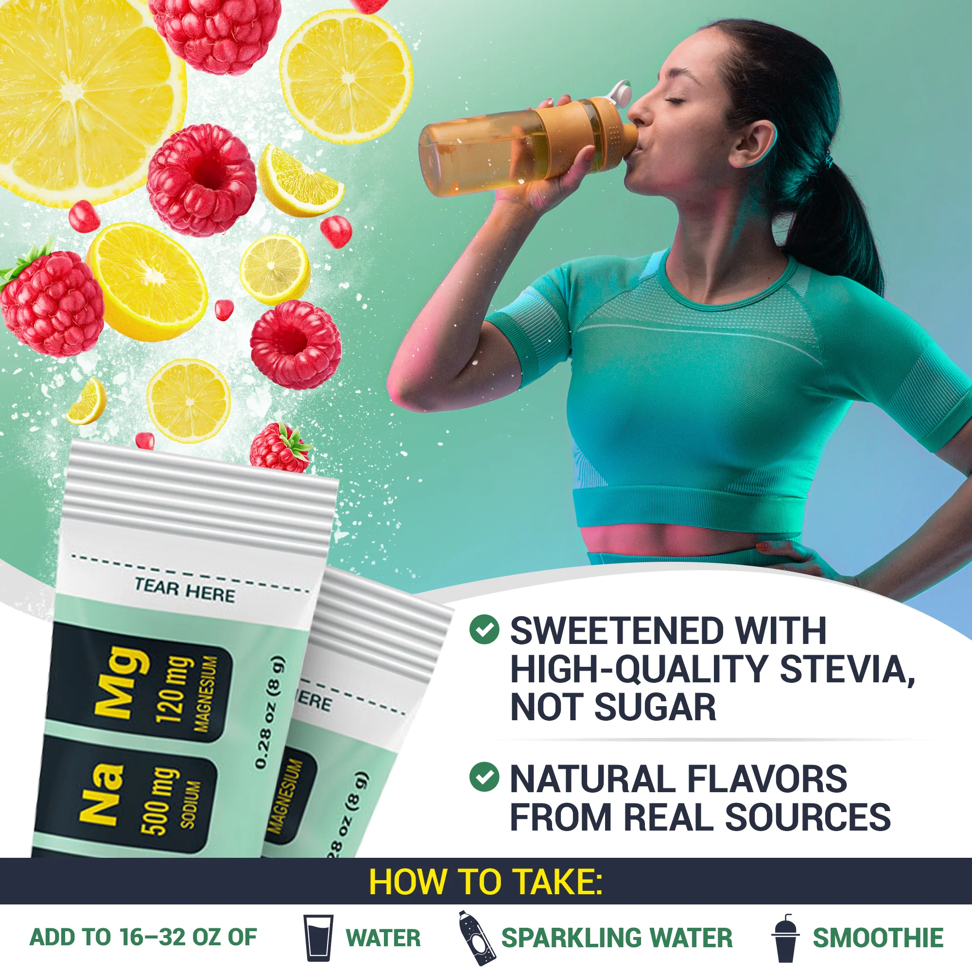 Sports Hydration Electrolytes with Pink Himalayan Sea Salt – Raspberry Lemon – 30 Servings - Image 7